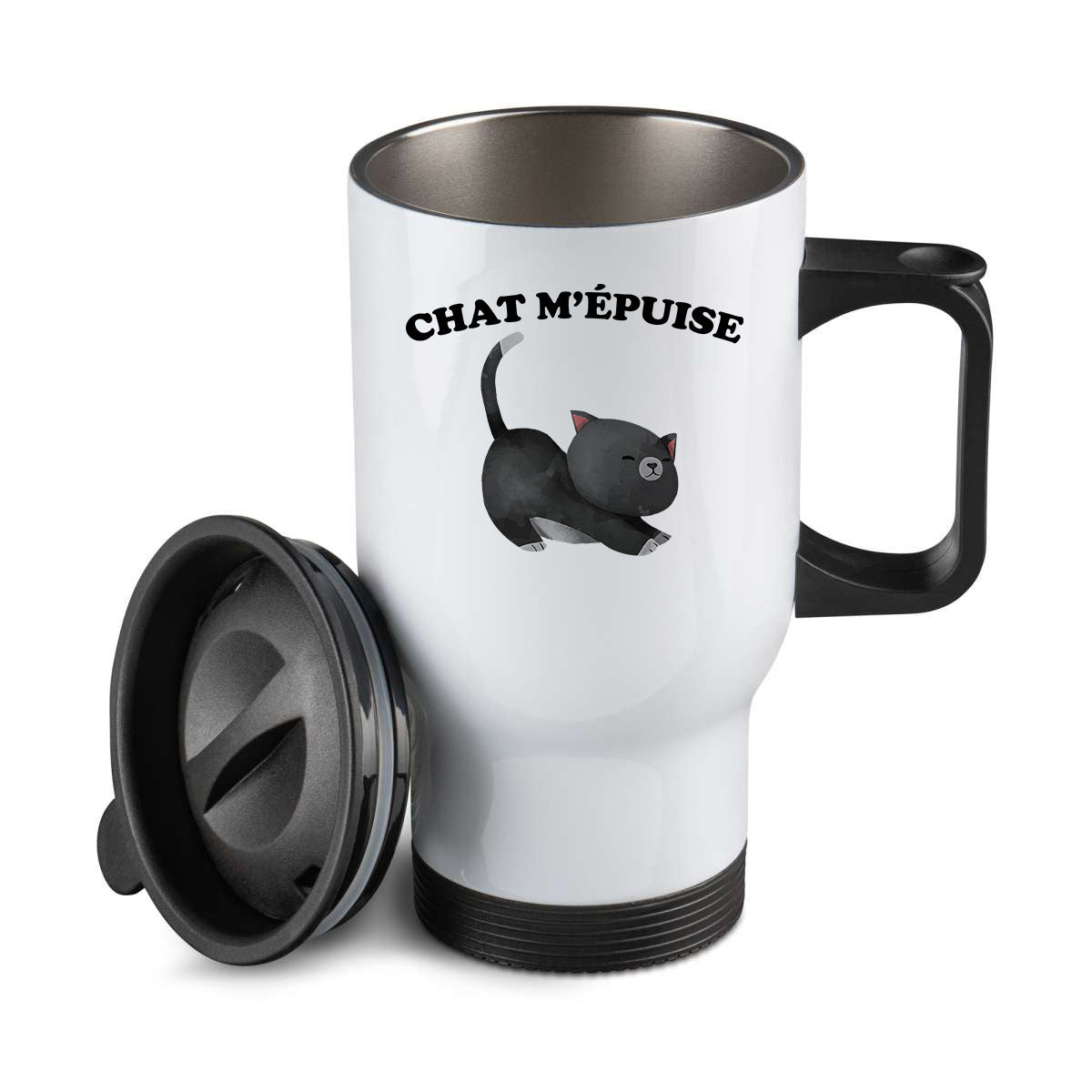 Thermos personnalisé Chat m'épuise