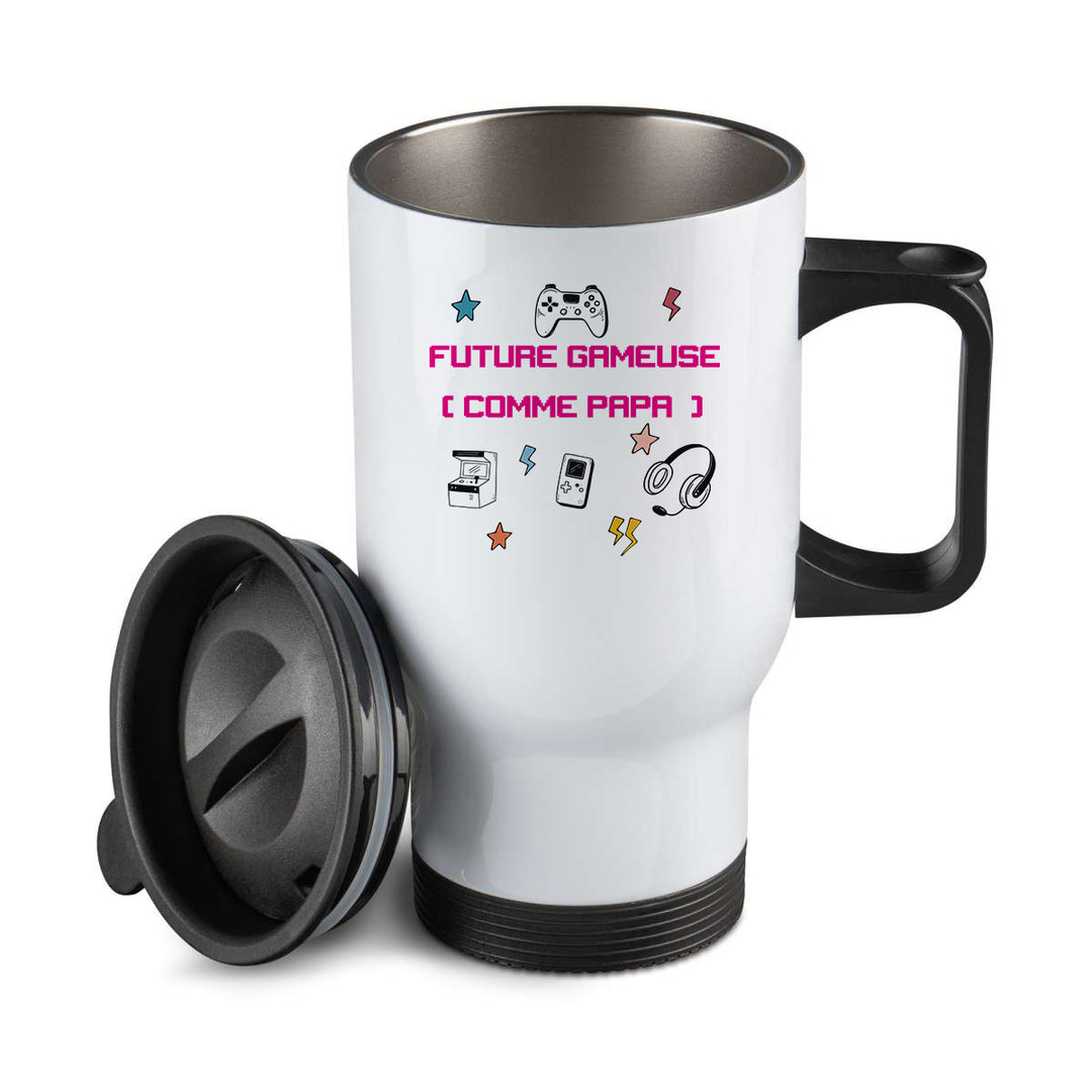 Thermos personnalisé Future gameuse comme papa