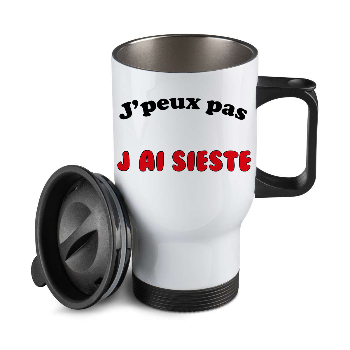 Thermos personnalisé J'peux pas j'ai sieste