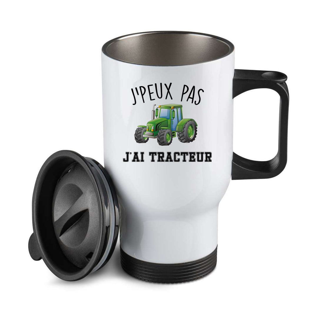 Thermos personnalisé J'peux pas j'ai tracteur