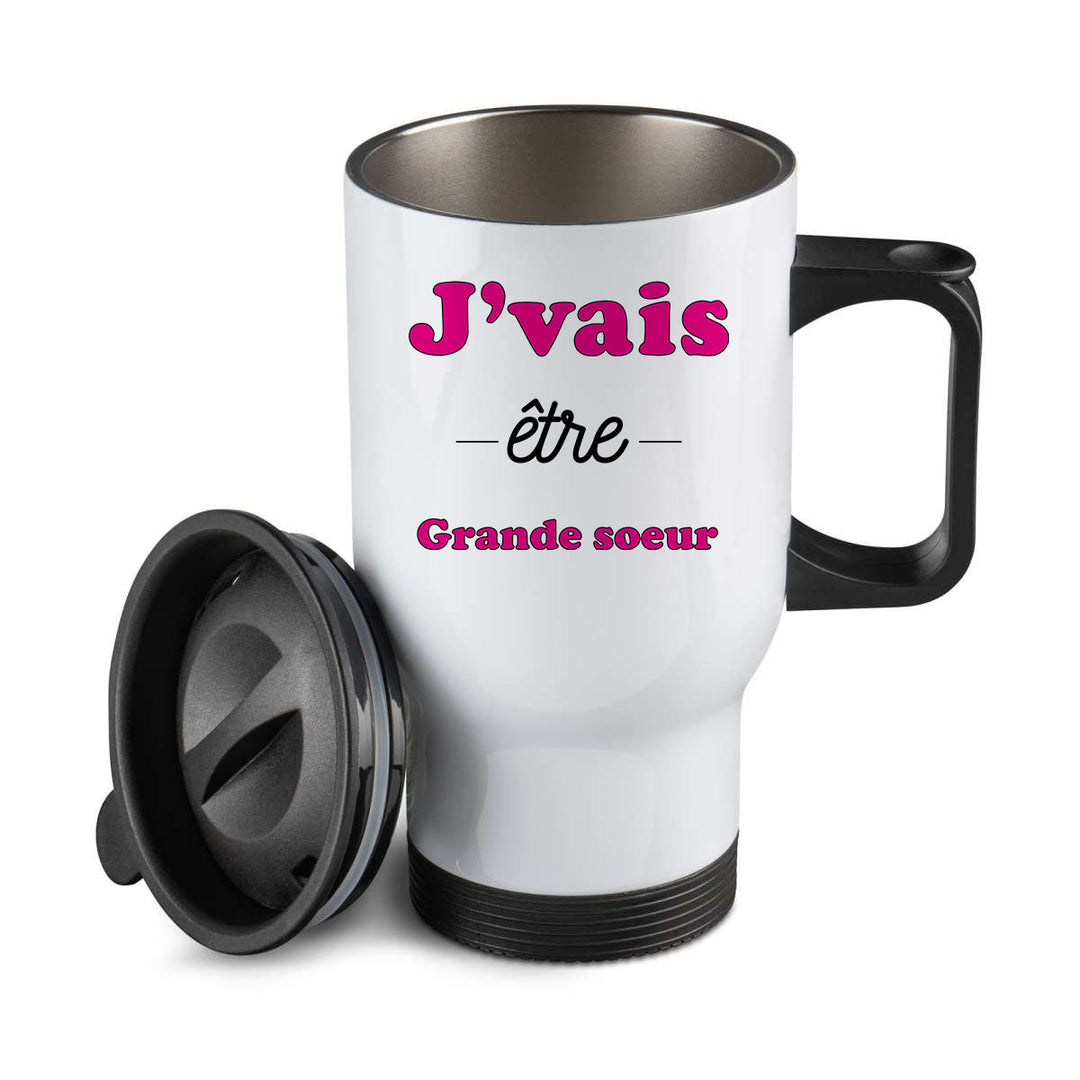 Thermos personnalisé J'vais etre grande soeur