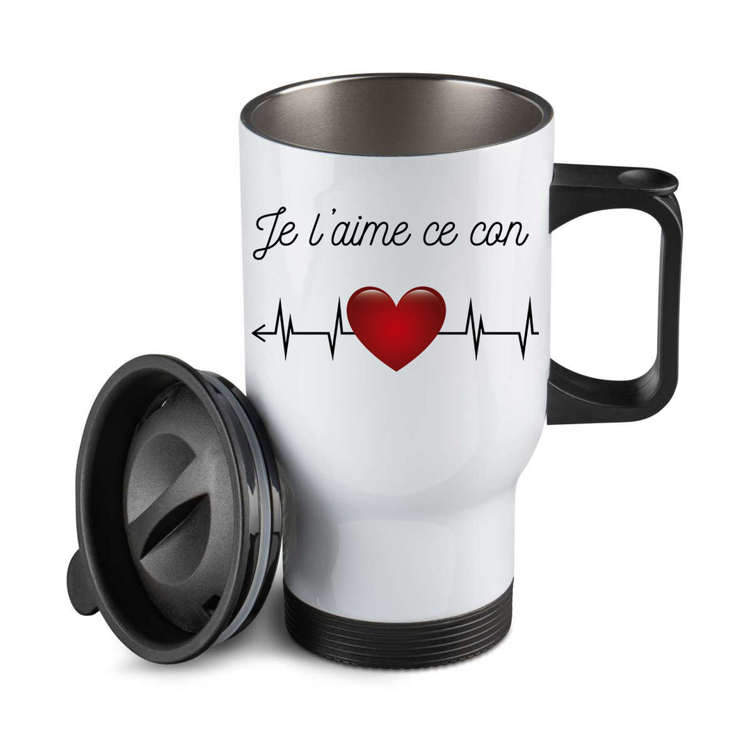Thermos personnalisé Je l'aime ce con