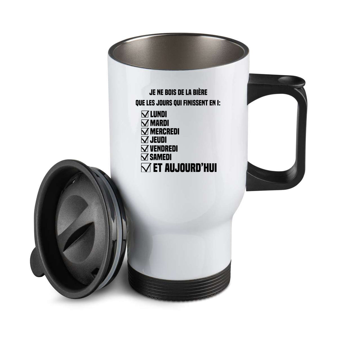 Thermos personnalisé Je ne bois de la bière que les jours
