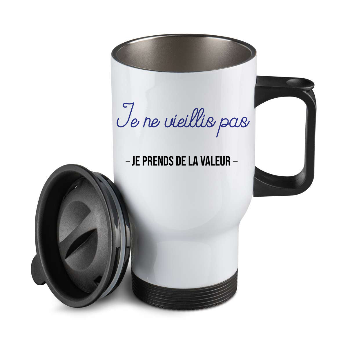Thermos personnalisé Je ne vieillis pas je prends de la valeur