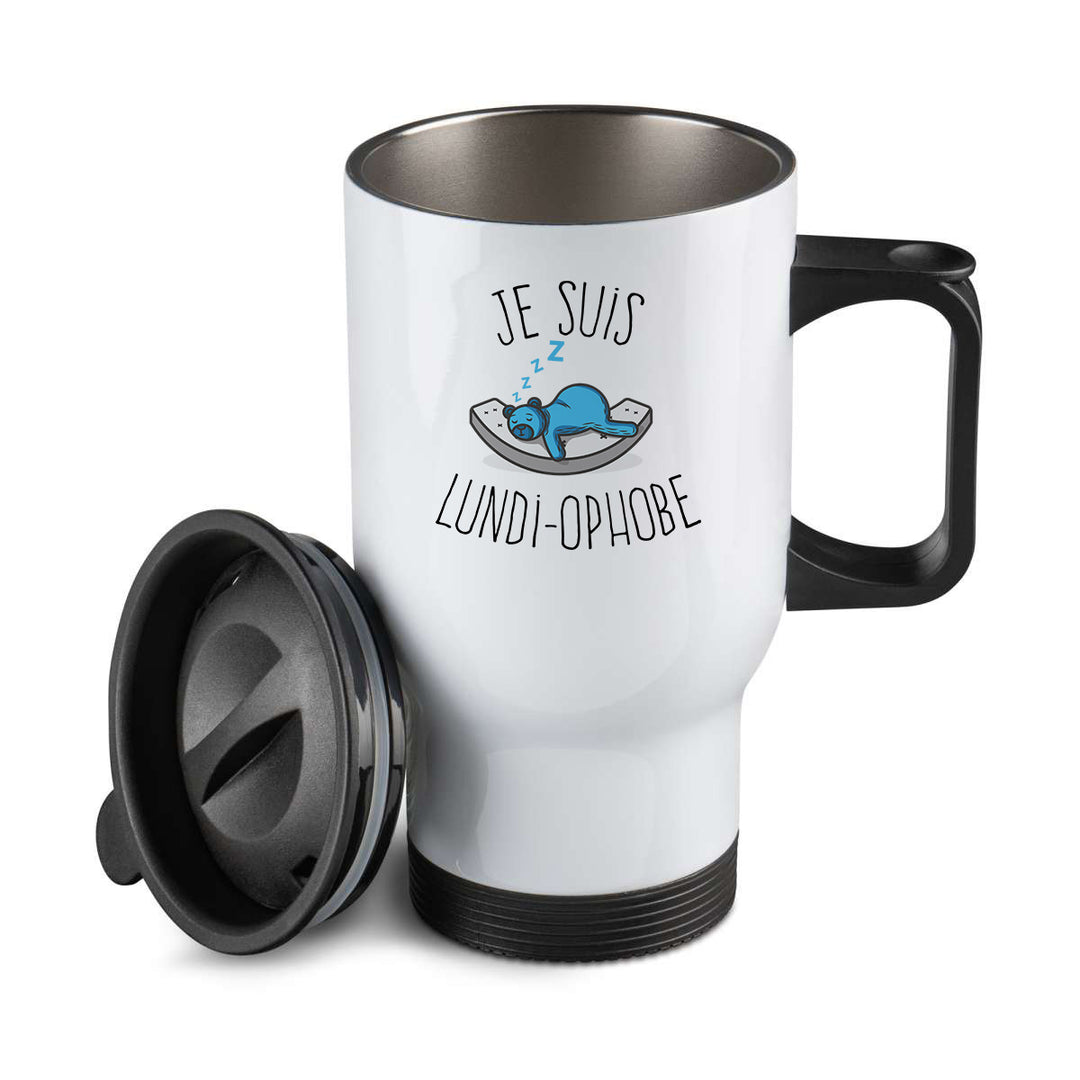 Thermos personnalisé Je suis lundi ophobe