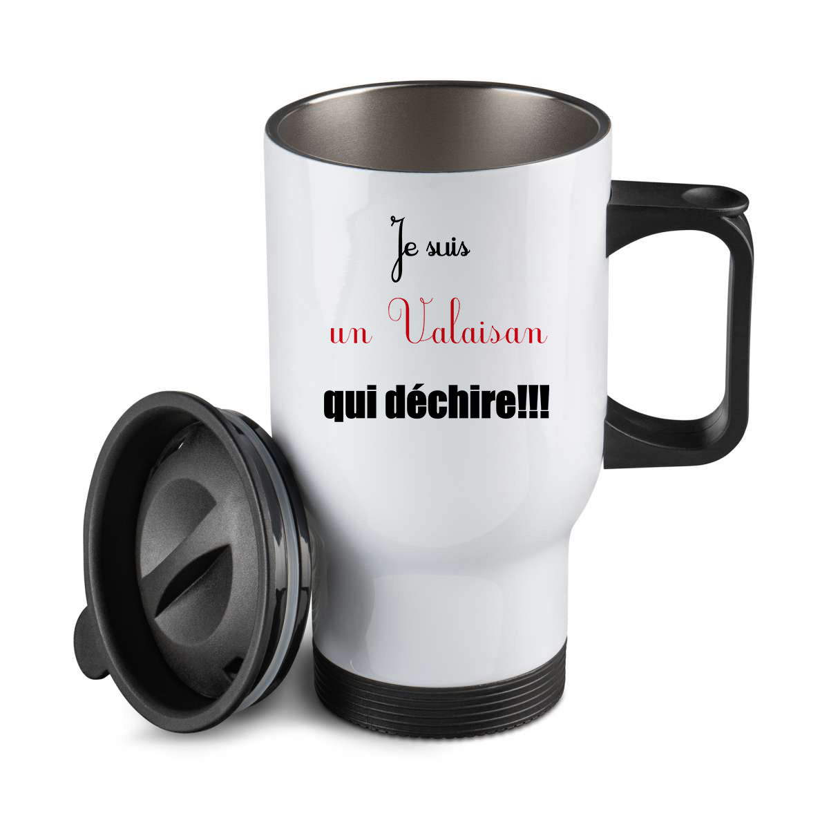 Thermos personnalisé Je suis un valaisan qui dechire