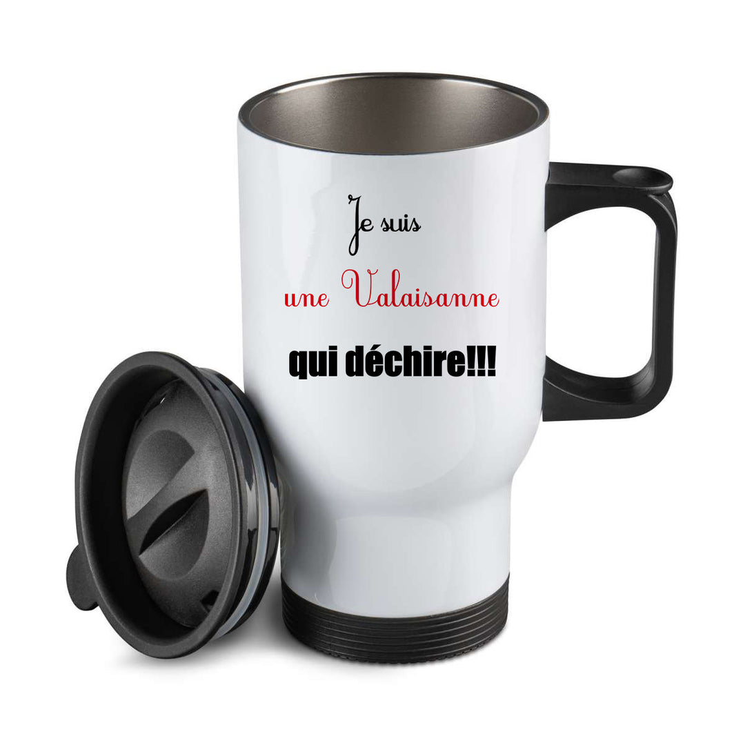 Thermos personnalisé Je suis une Valaisanne qui dechire