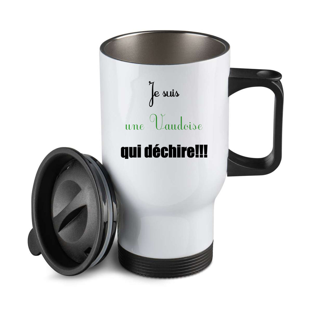 Thermos personnalisé Je suis une vaudoise qui dechire