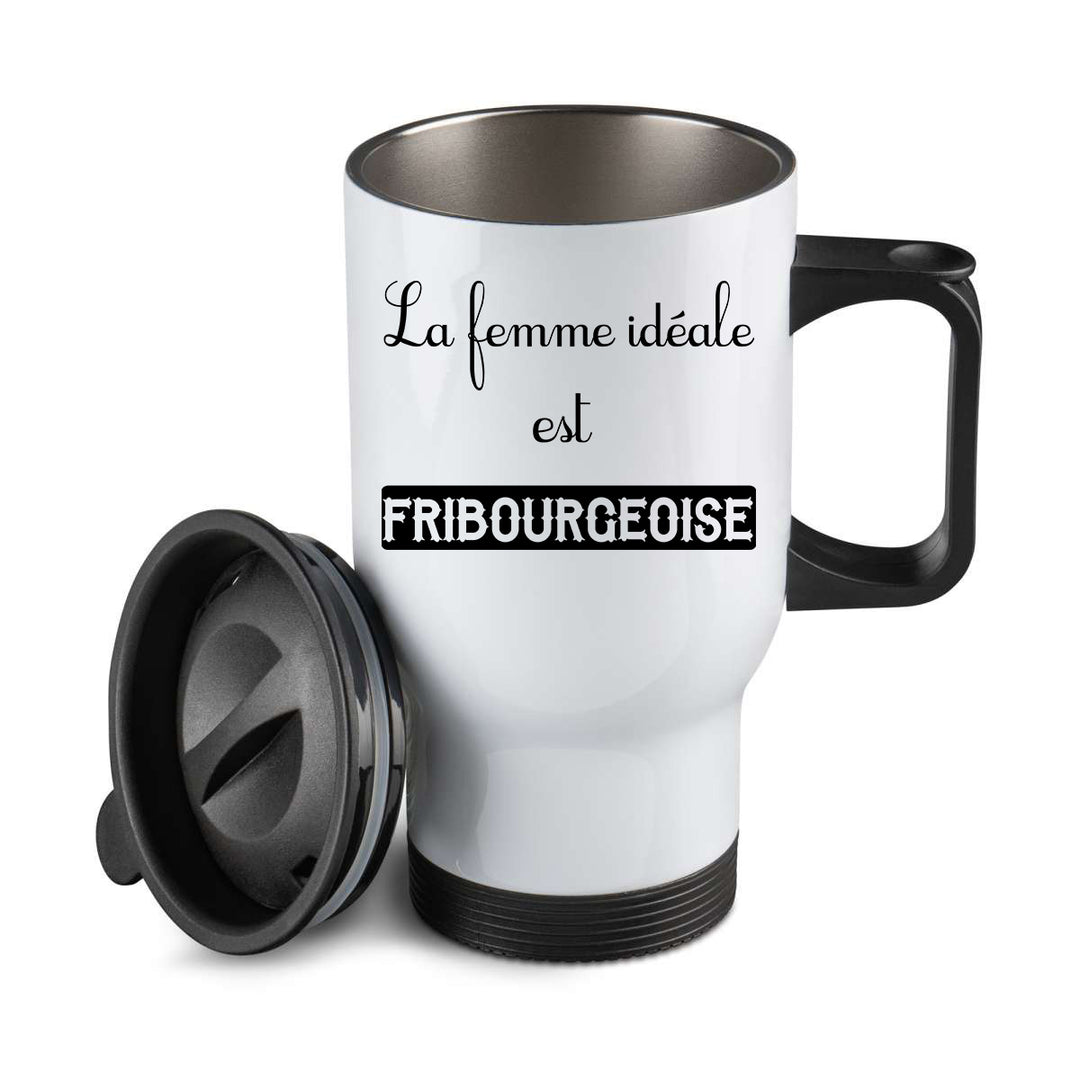 Thermos personnalisé La femme ideale est Fribourgeoise