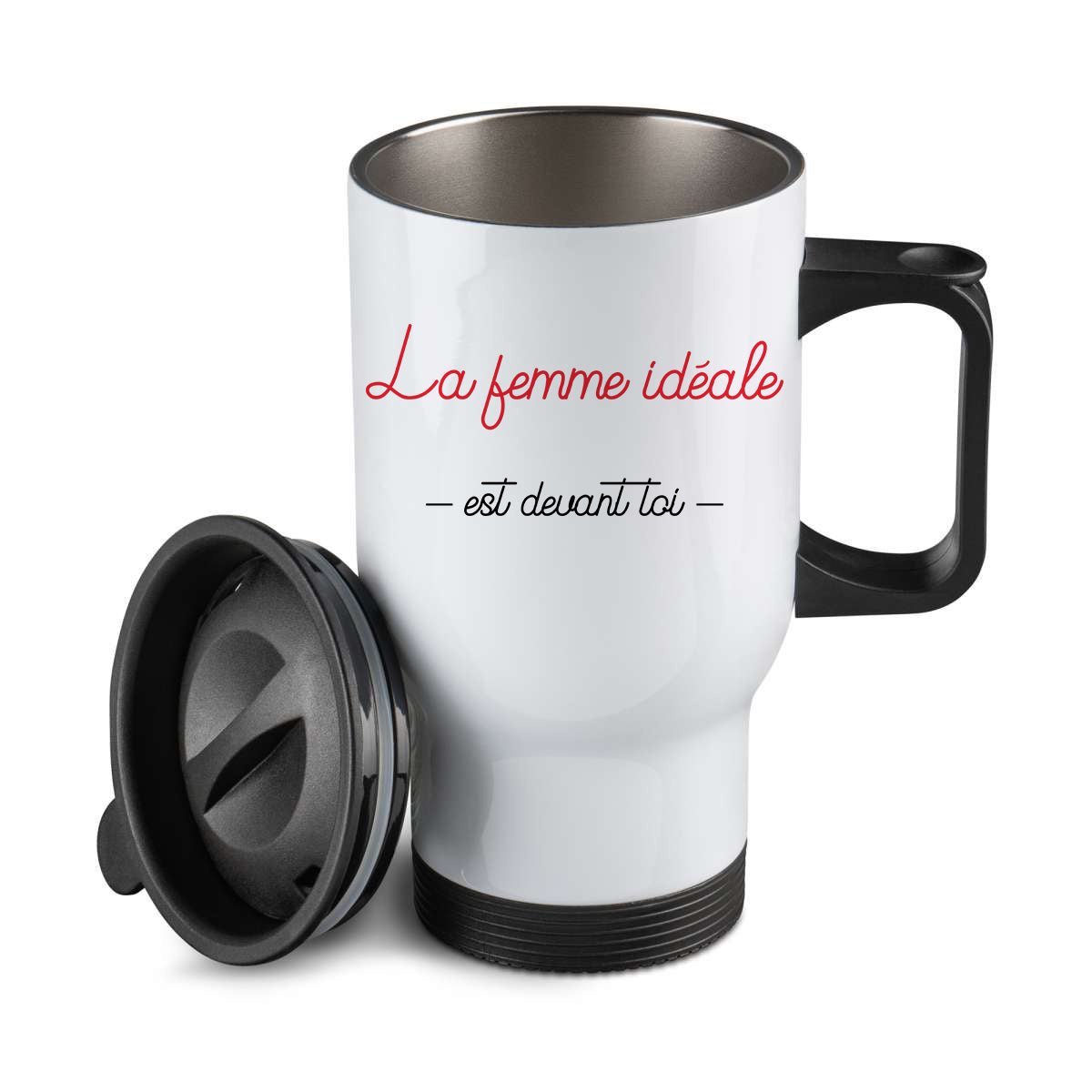 Thermos personnalisé La femme ideale est devant toi