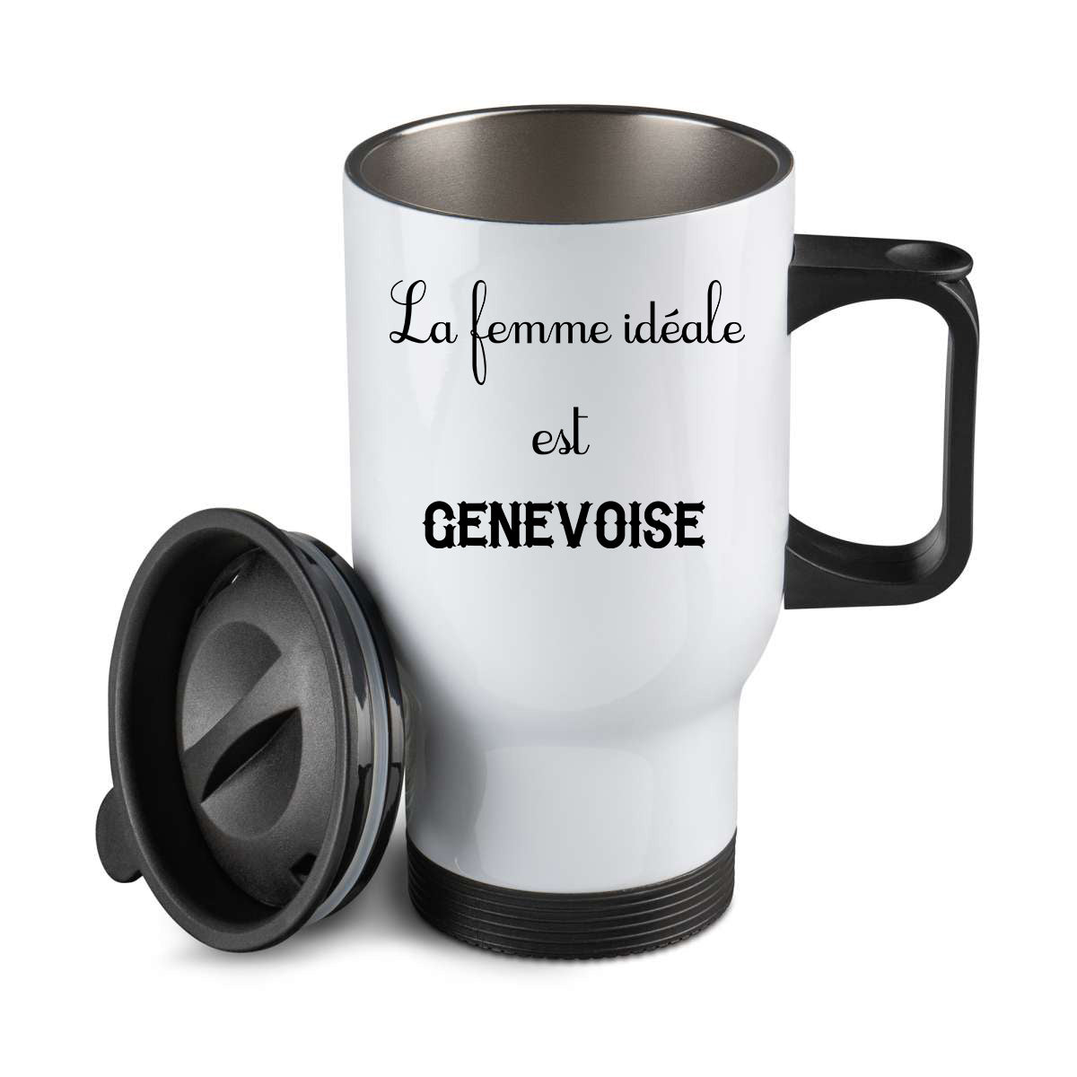 Thermos personnalisé La femme ideale est genevoise