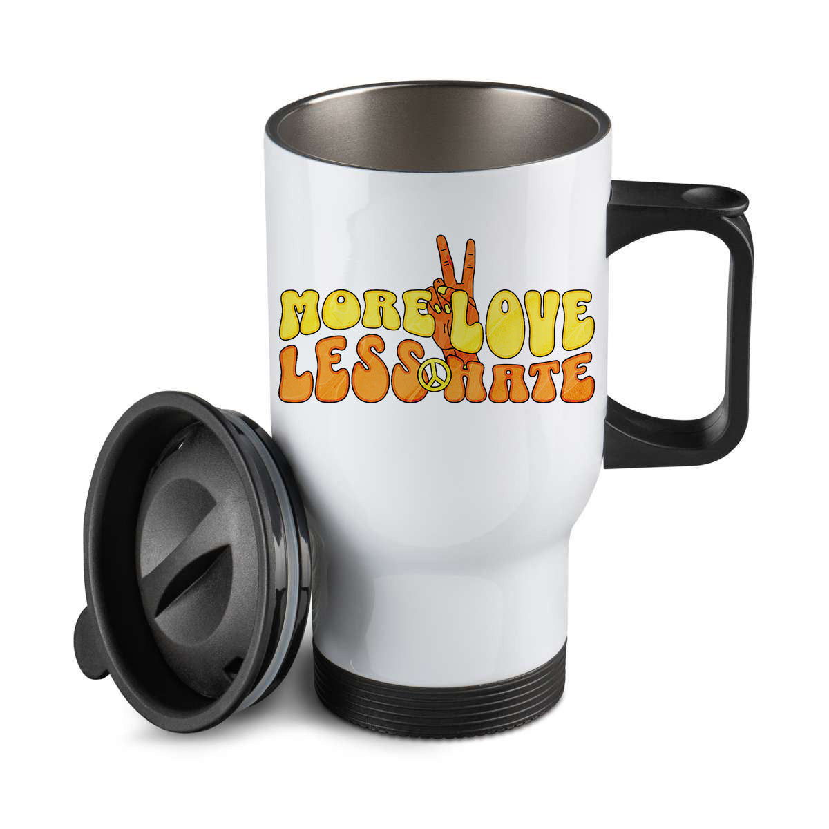 Thermos personnalisé More love less hate