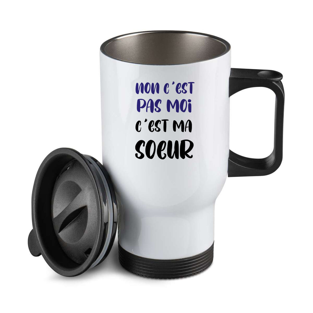 Thermos personnalisé Non c'est pas moi c'est ma soeur