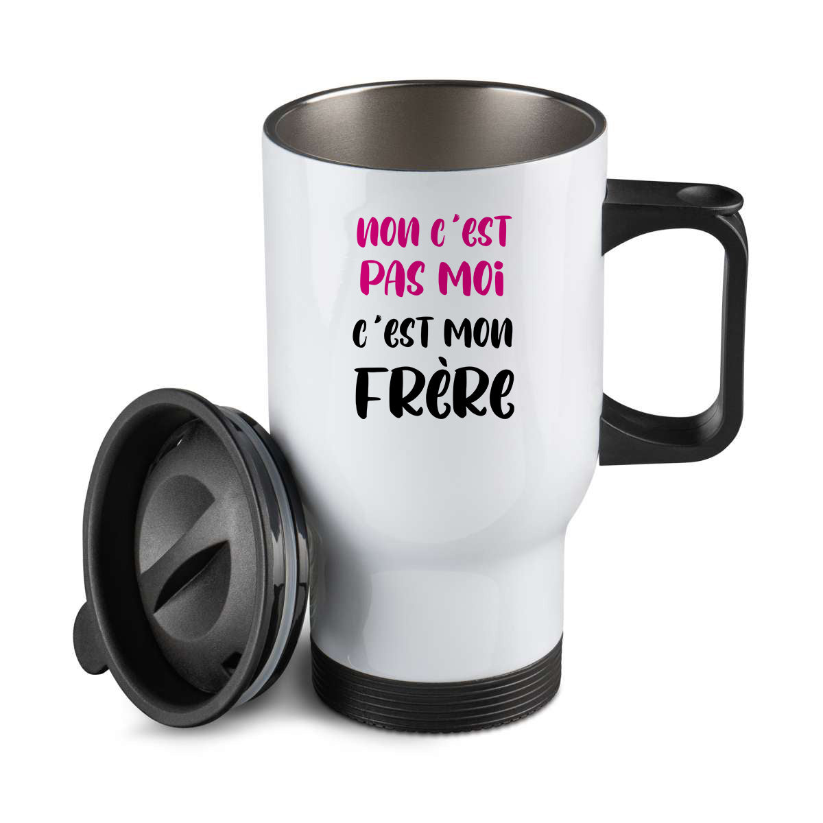 Thermos personnalisé Non c'est pas moi c'est mon frère