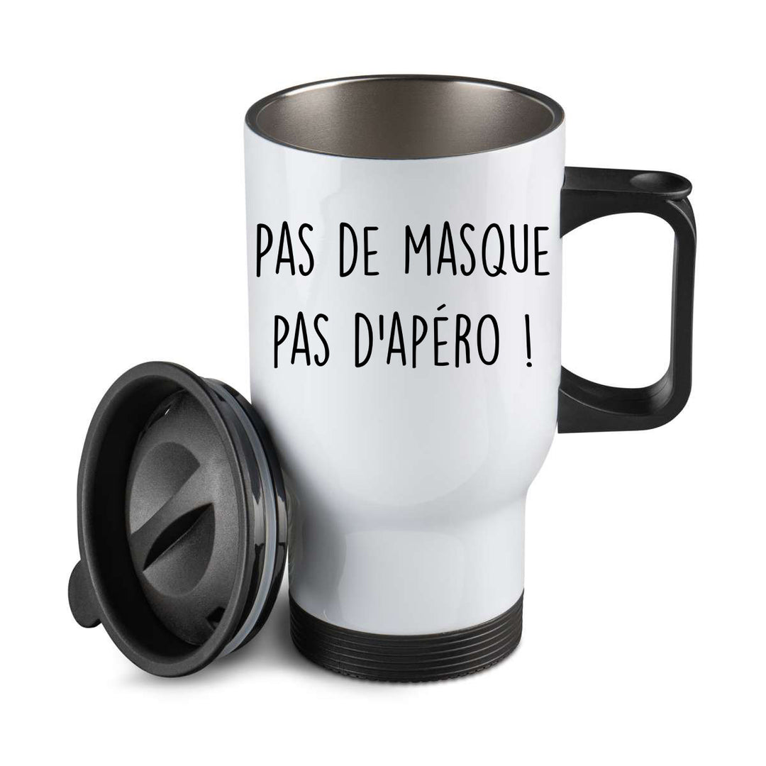 Thermos personnalisé Pas de masque pas d'apéro