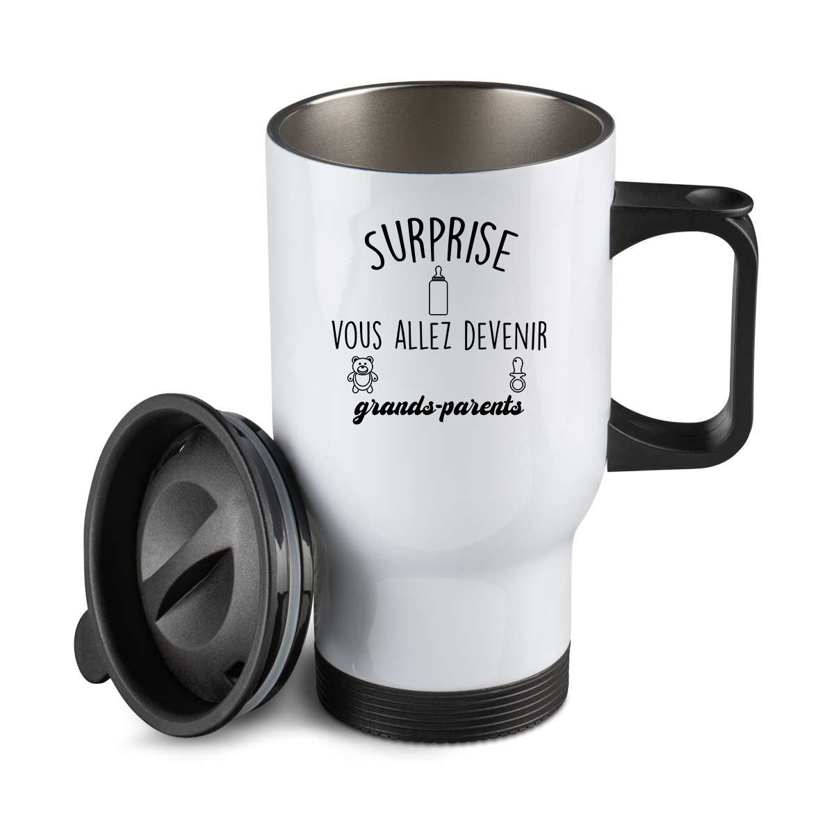 Thermos personnalisé Surprise vous allez devenir grands parents