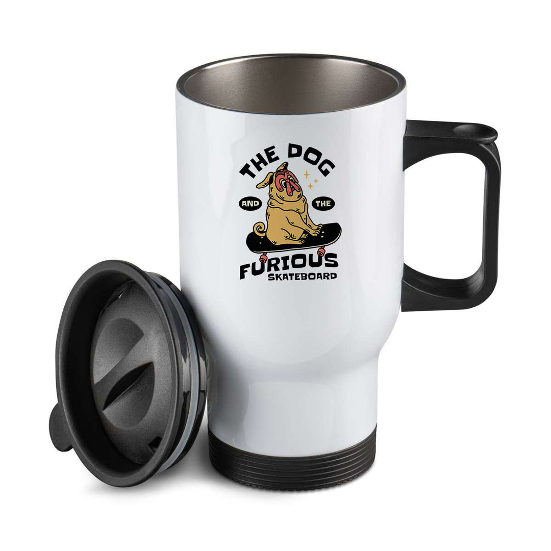 Thermos personnalisé The dog and the furious skateboard