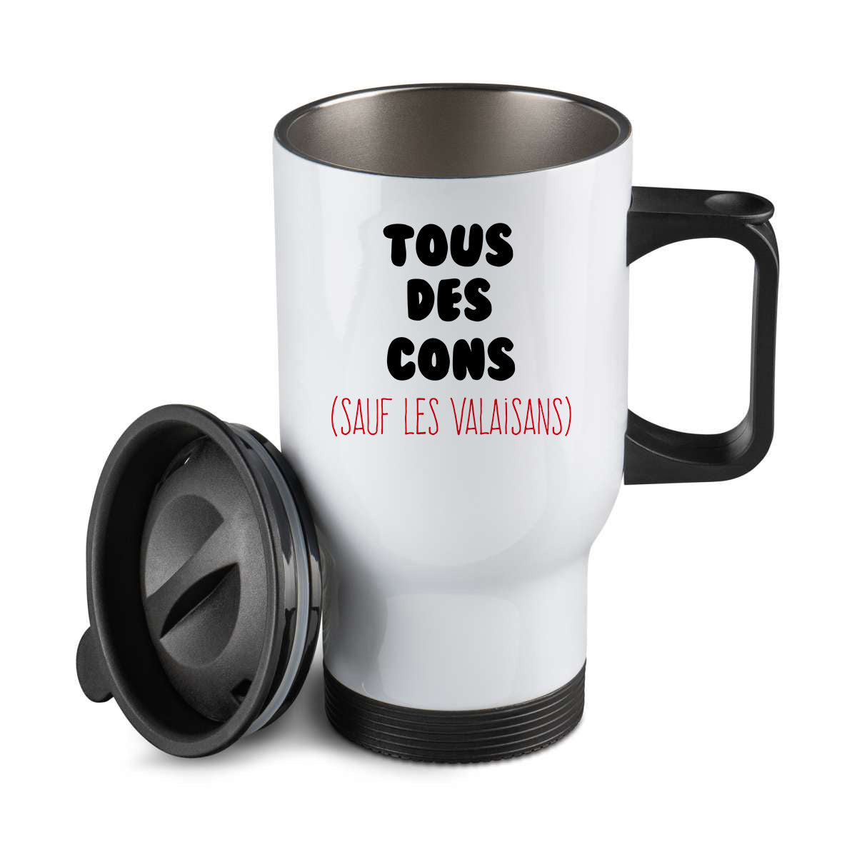 Thermos personnalisé Tous des cons sauf les valaisans