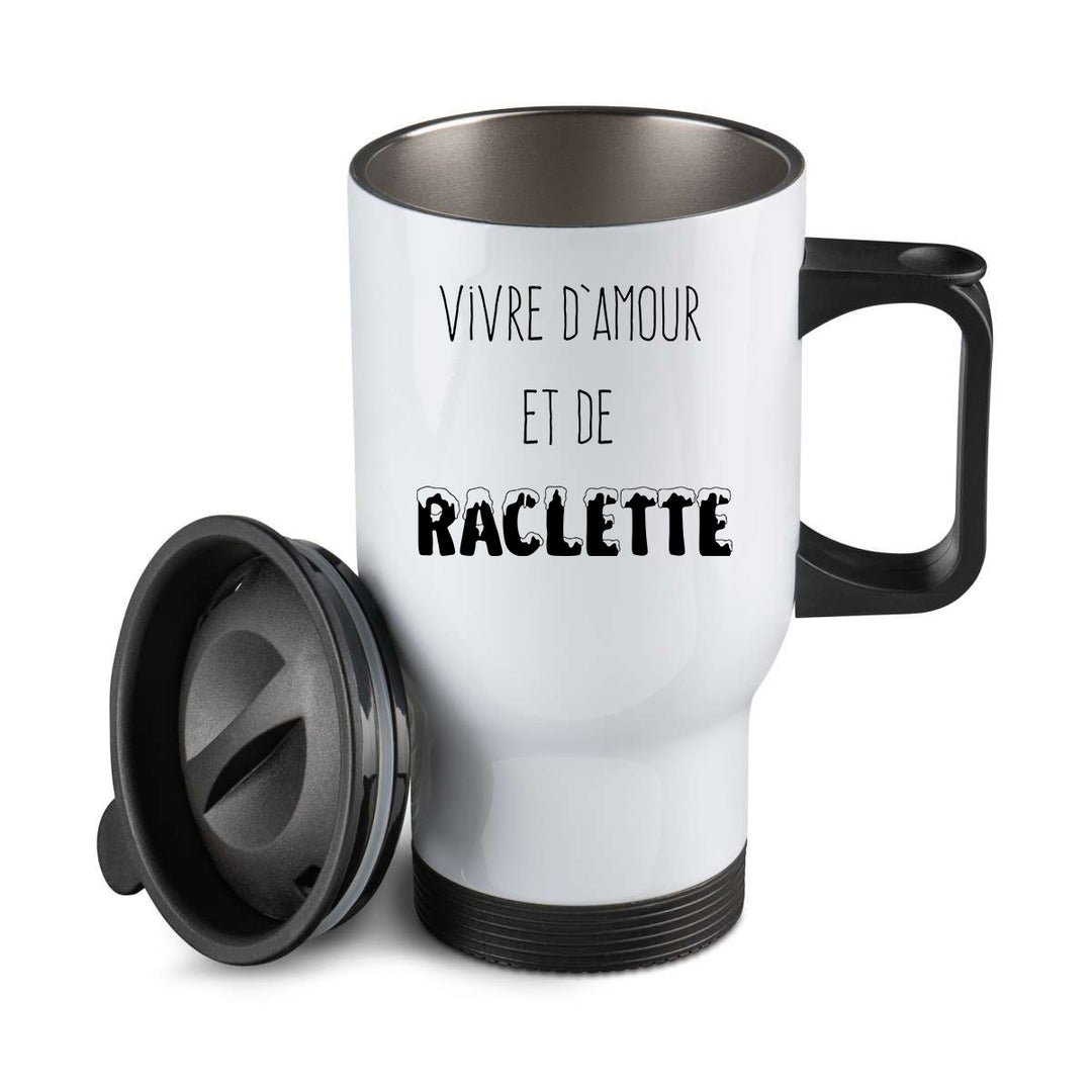 Thermos personnalisé Vivre d'amour et de raclette