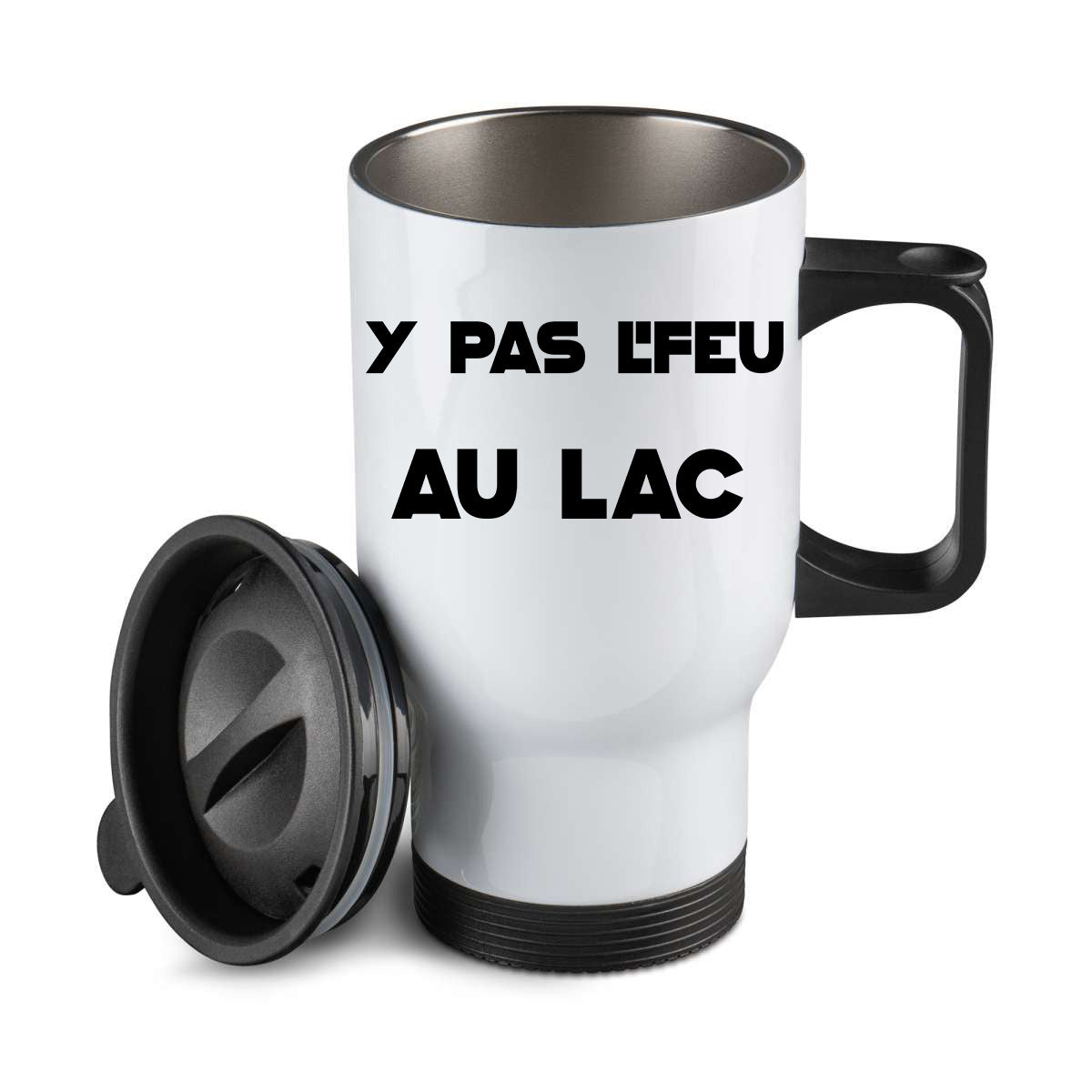 Thermos personnalisé Y a pas l'feu au lac