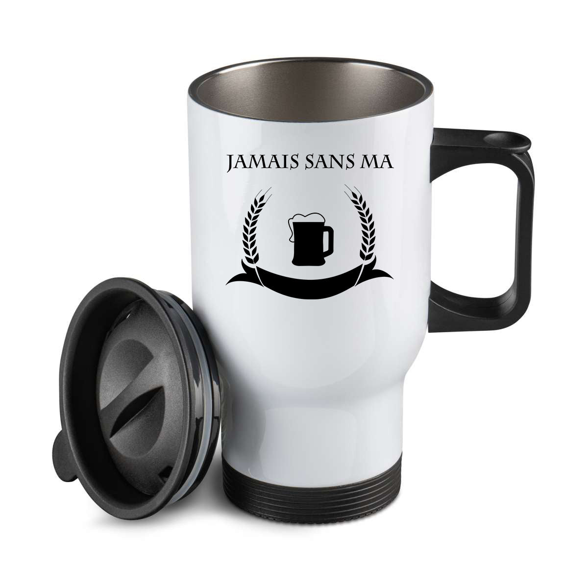 Thermos personnalisé jamais sans ma rousse