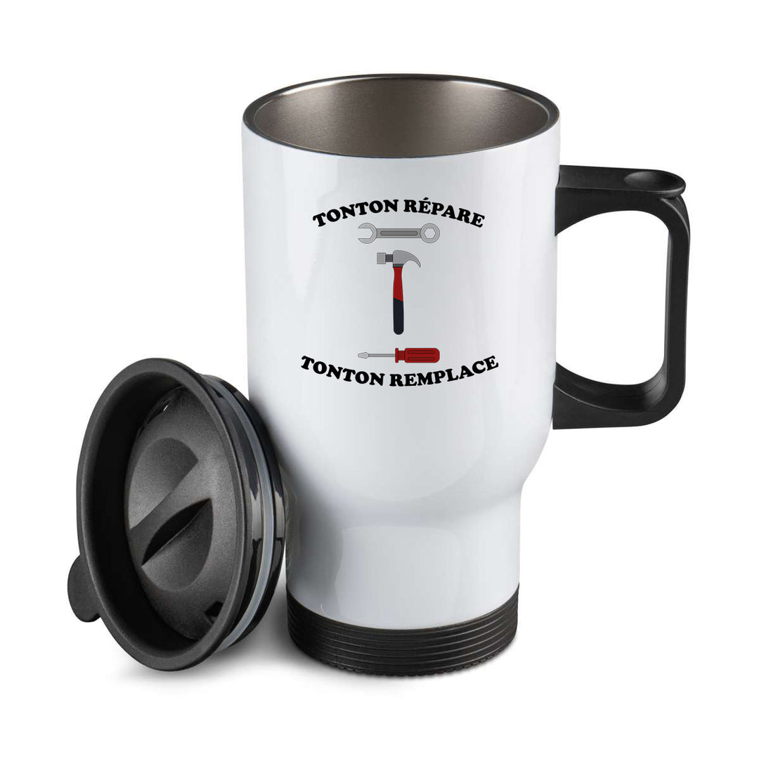Thermos personnalisé tonton repare tonton remplace