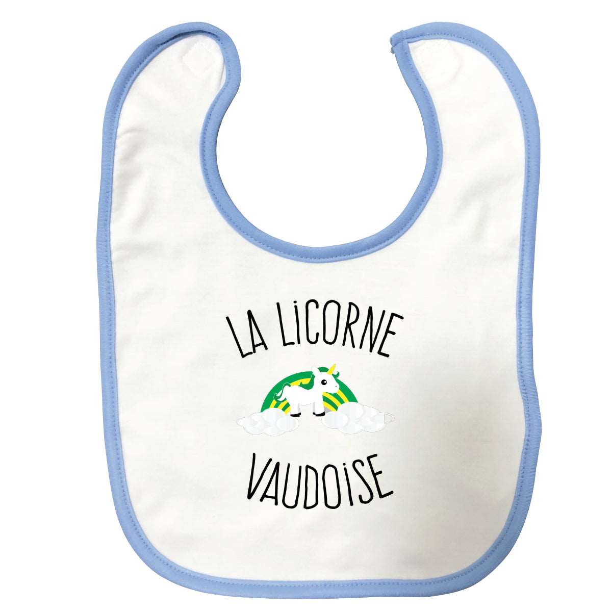 Bavoir bébé Licorne vaudoise Bleu