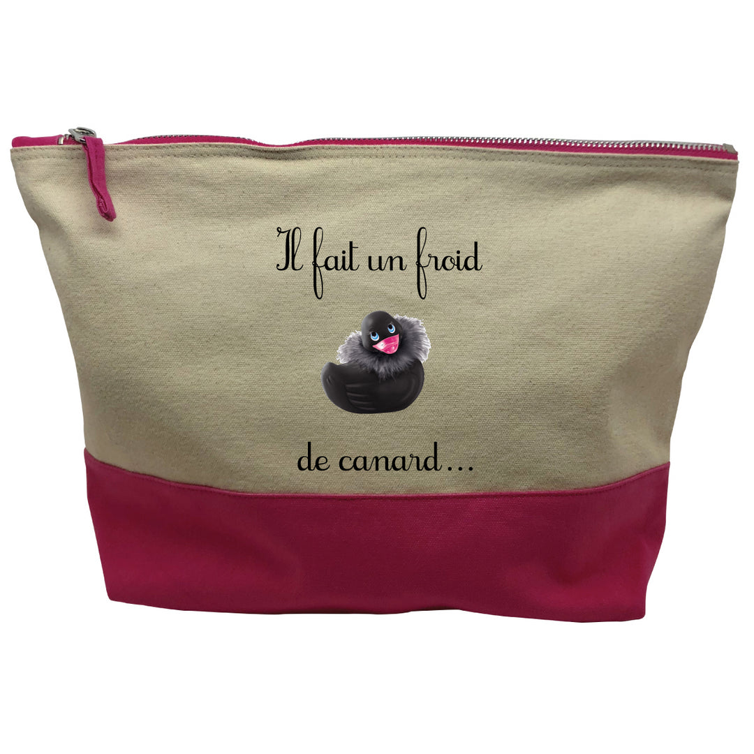 pochette rose motif Froid de canard