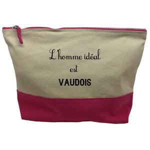 pochette rose motif L'homme ideal Vaudois