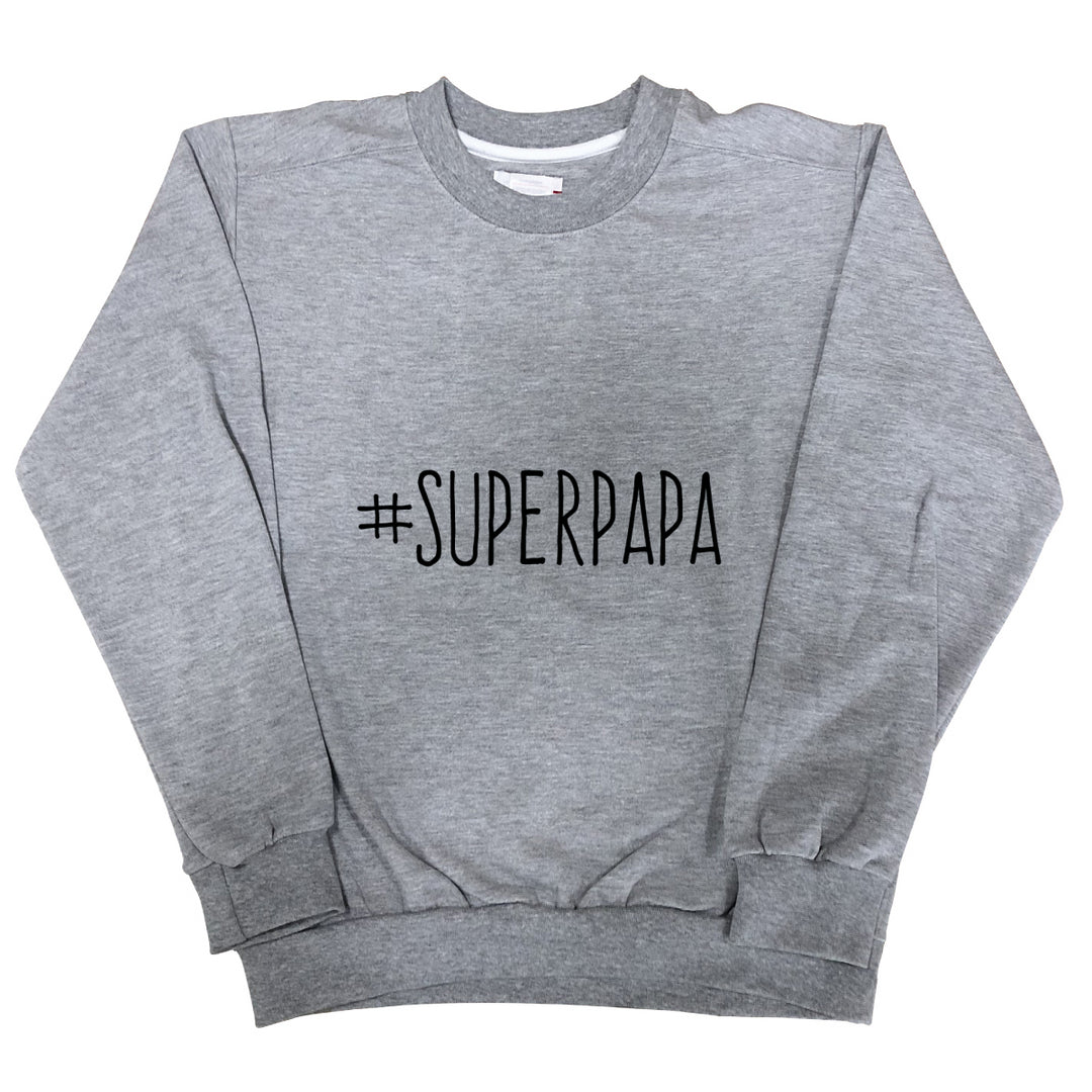 Sweat Homme Superpapa gris