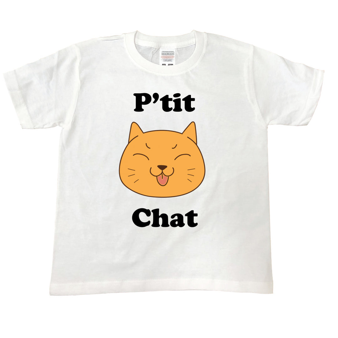T Shirt enfant P'tit chat blanc