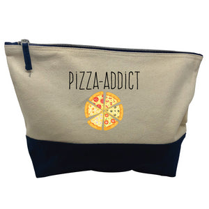 pochette bleue motif Pizza Addict