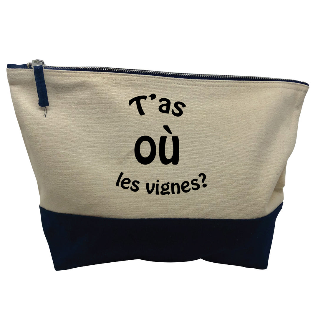 pochette bleue motif T'as ou les vignes