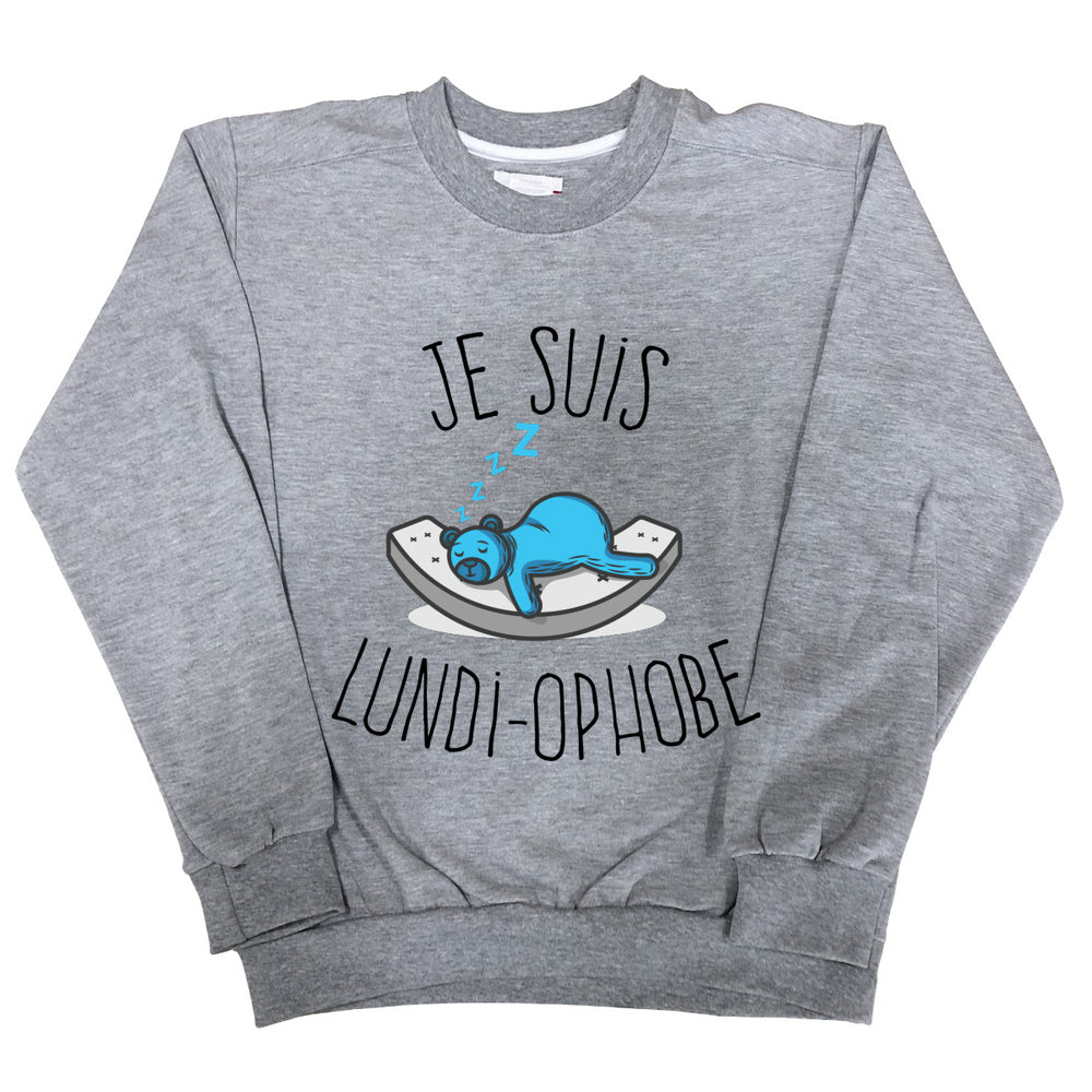 Sweat Femme Je suis lundi ophobe gris