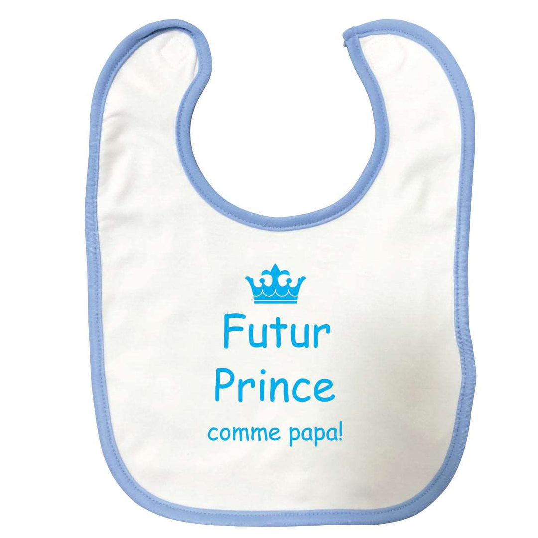 Bavoir bébé Futur prince Bleu