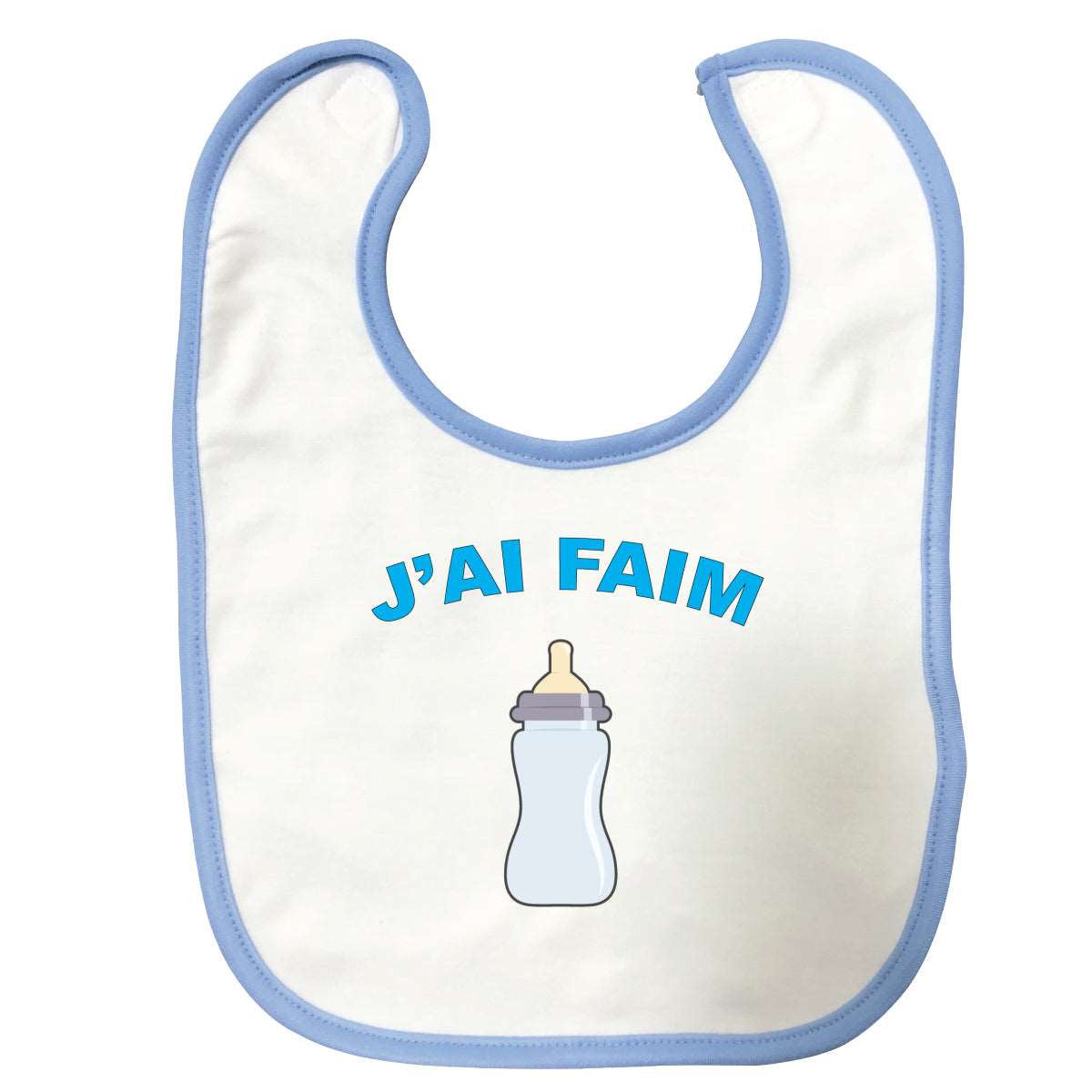 Bavoir bébé J'ai faim Bleu