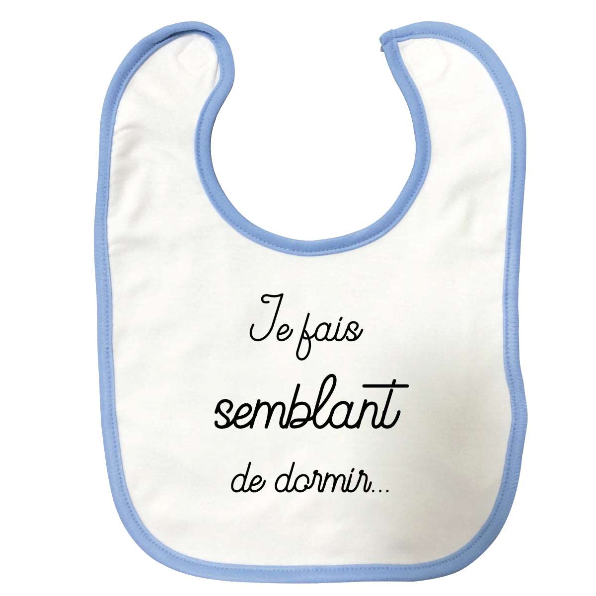 Bavoir bébé Je fais semblant de dormir Bleu