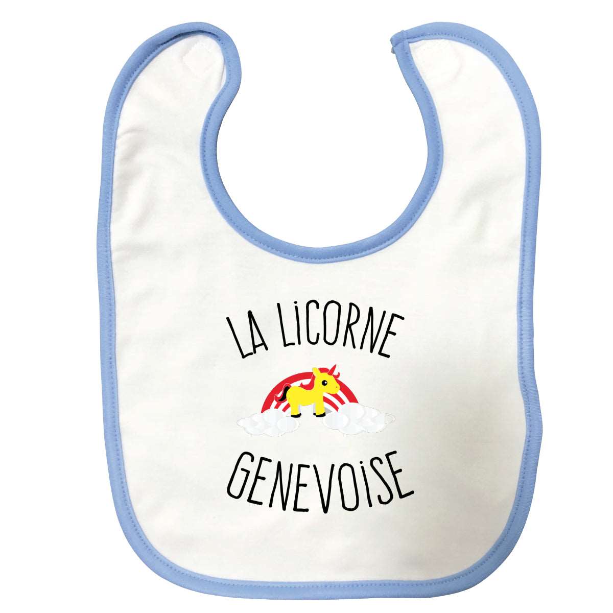 Bavoir bébé Licorne genevoise Bleu