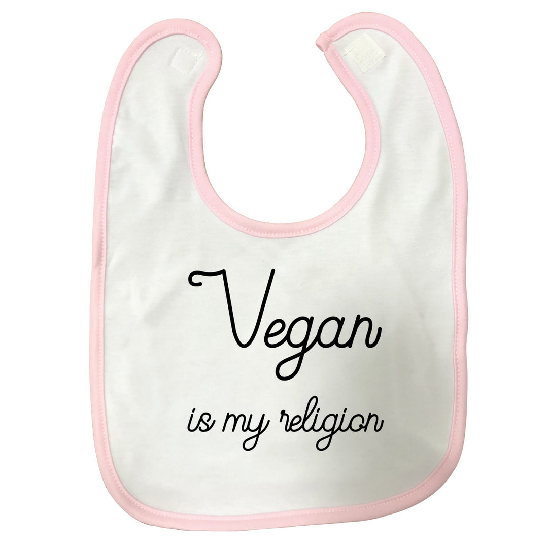 Bavoir bébé Vegan is my religion Rose