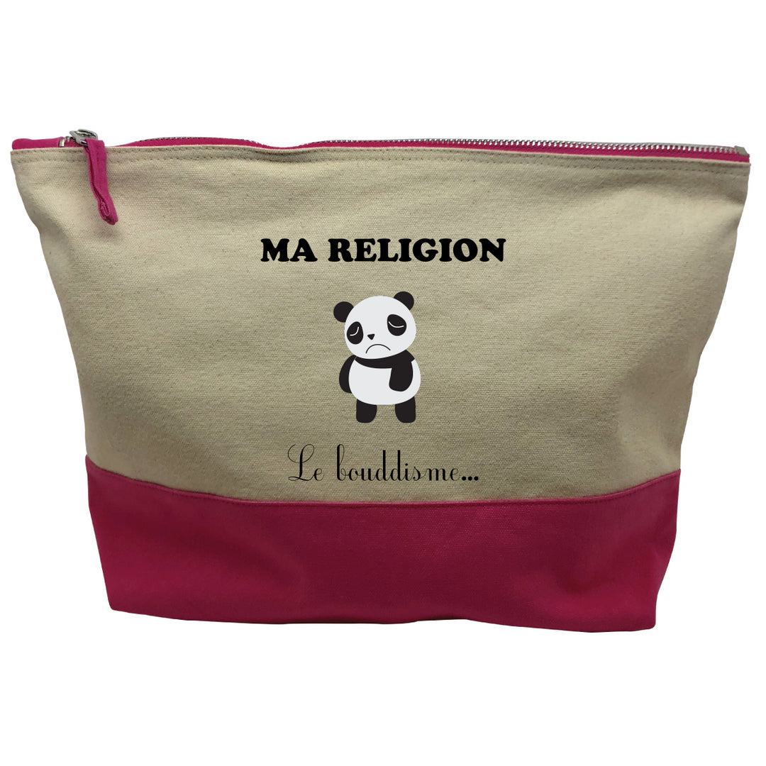 pochette rose motif Ma religion la boudisme