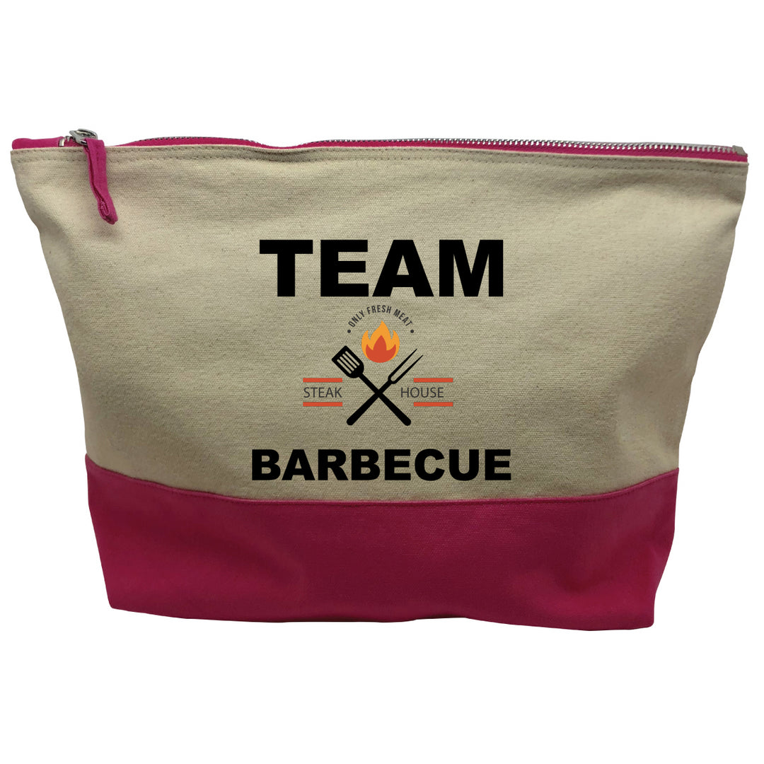 pochette rose motif Team Barbecue