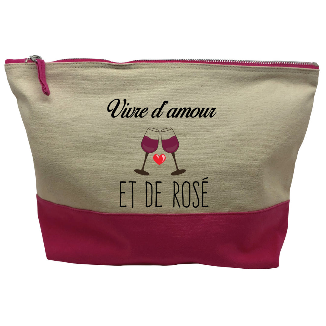 pochette rose motif vivre d'amour et de rose