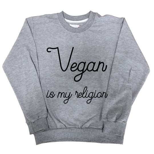 Sweat Homme Vegan is my religion gris