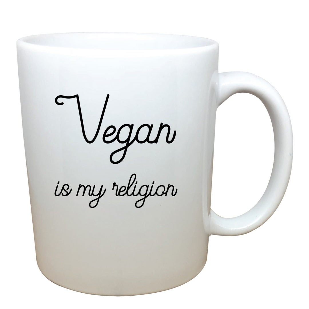 tasse blanche Vegan is my religion