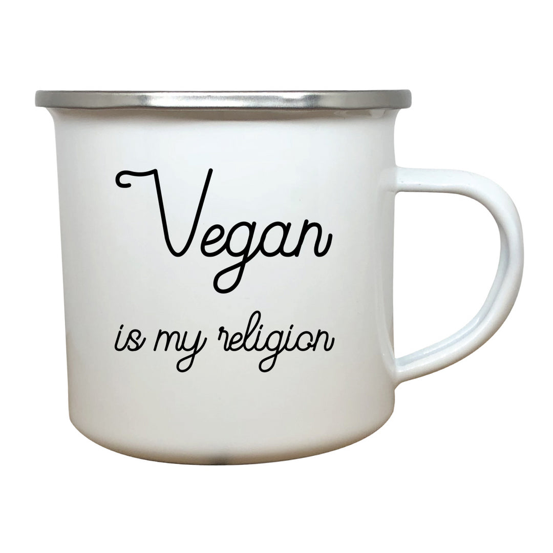 tasse émail Vegan is my religion