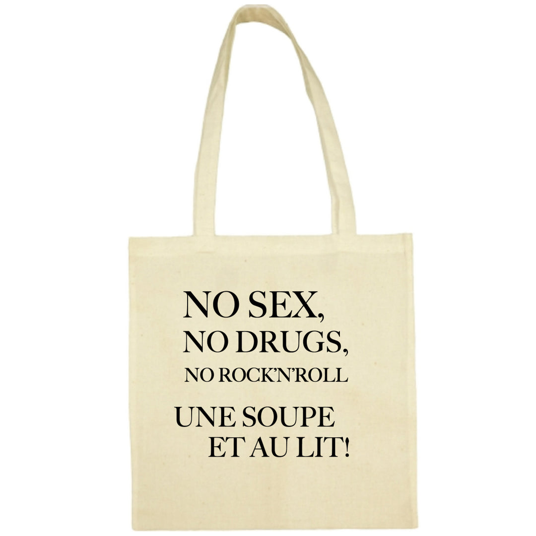 Tote Bag No sex no drugs écru