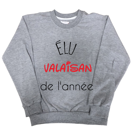 Sweat Homme Elu valaisan de l'annee gris