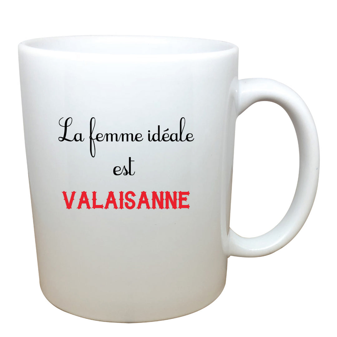 tasse blanche La femme ideale Valaisanne