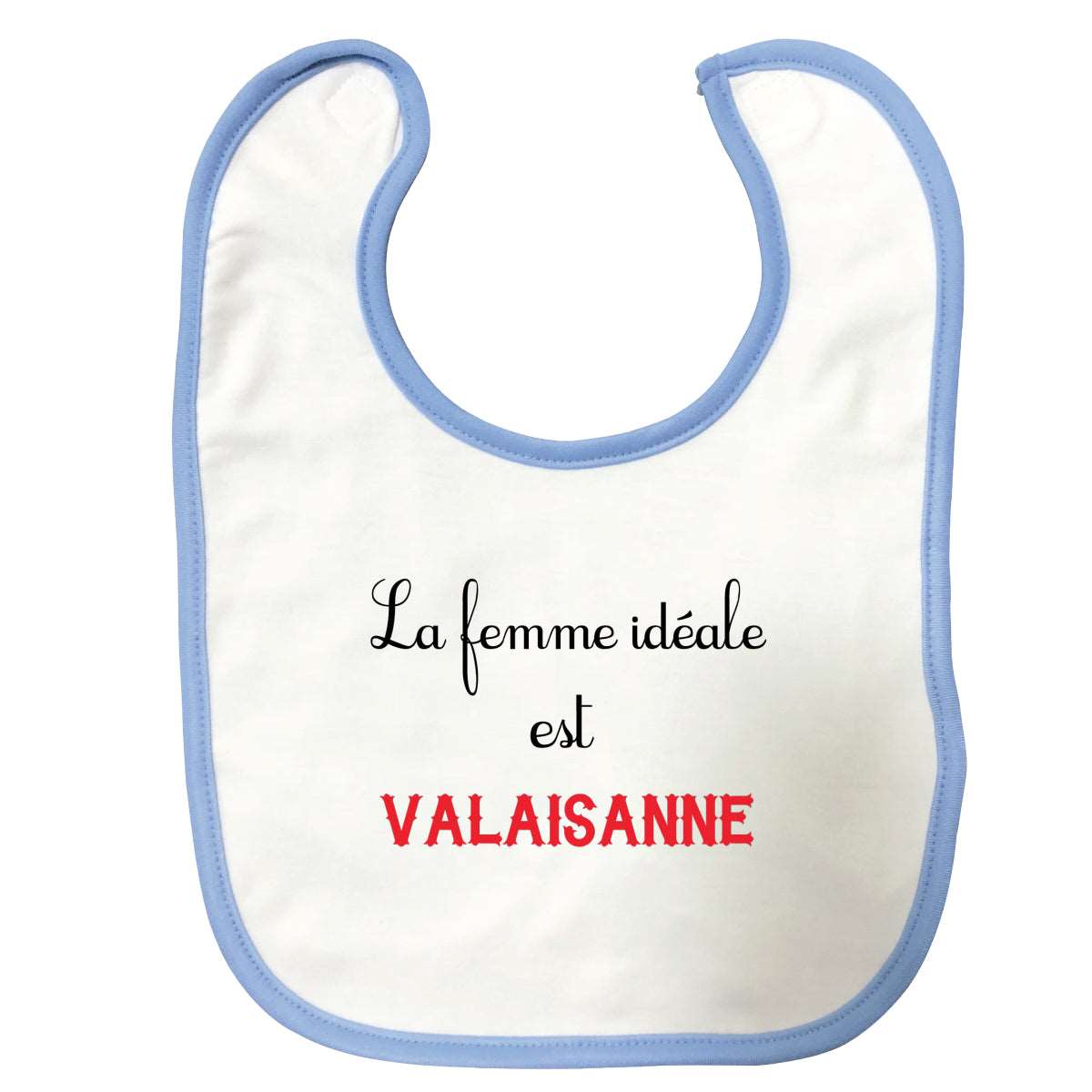 Bavoir bébé La femme ideale Valaisanne Bleu