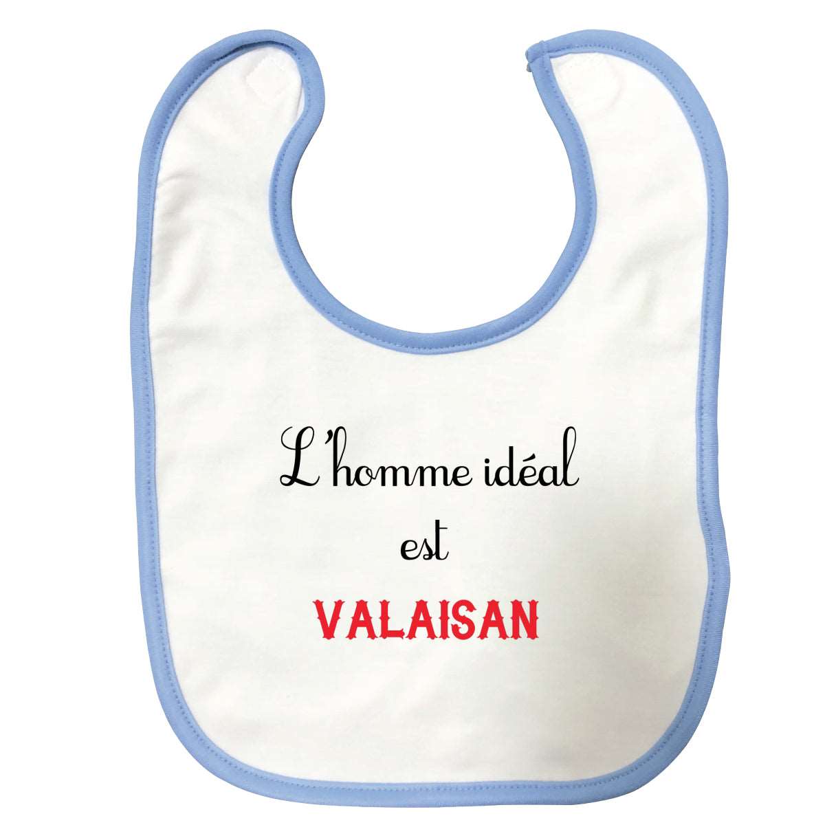 Bavoir bébé L'homme ideal Valaisan Bleu